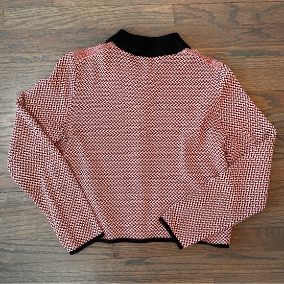 J. Crew Lady Jacket Sweater Red and Black Cotton Small | Preppy Academia - Picture 5 of 6